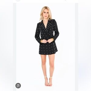 Buddy love black pearl mini blazer dress